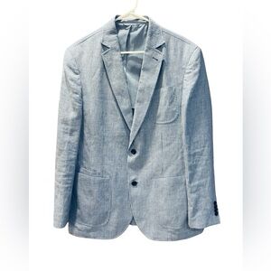 Patrick James Two-Button Stripe Linen Wool Blend Sport Coat Blazer